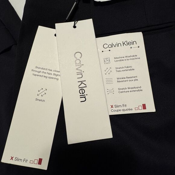 Calvin Klein Mens Size 38x30 Navy Blue Jerome Slim Fit Dress Pants Chinos - Picture 7 of 11